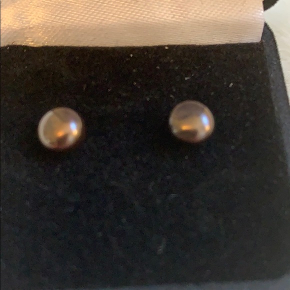 Earrings- Genuine Black Pearls & Sterling Silver - Picture 4 of 6